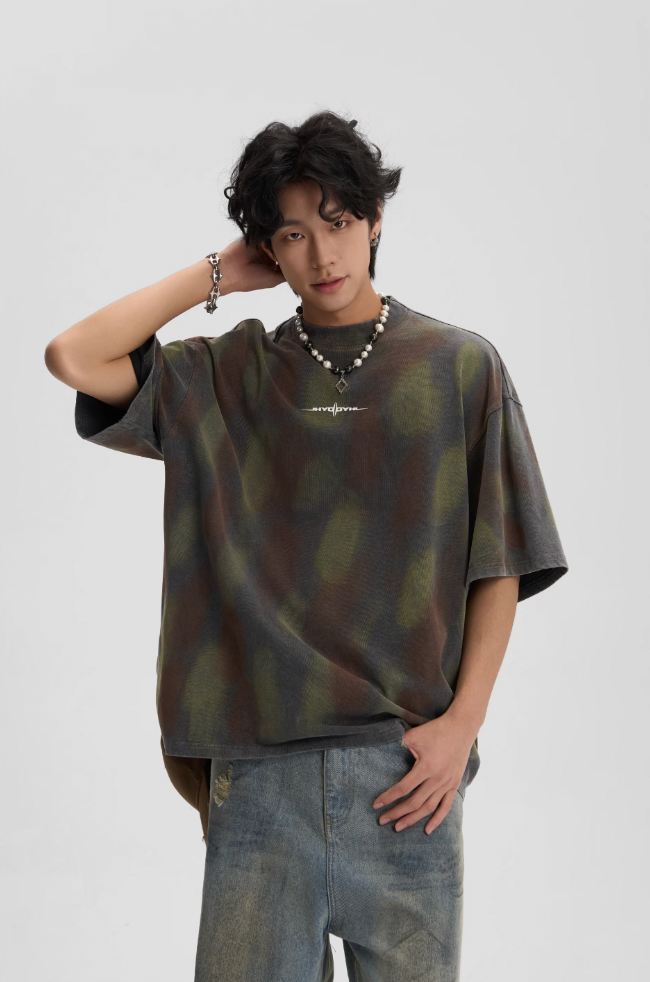 JHYQ Washed Old Worn Spots Dye Tee