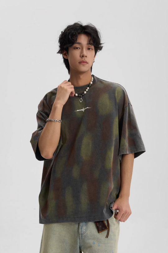 JHYQ Washed Old Worn Spots Dye Tee