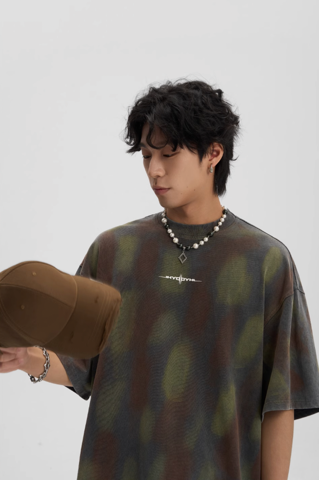 JHYQ Washed Old Worn Spots Dye Tee