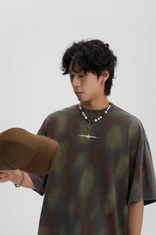 JHYQ Washed Old Worn Spots Dye Tee