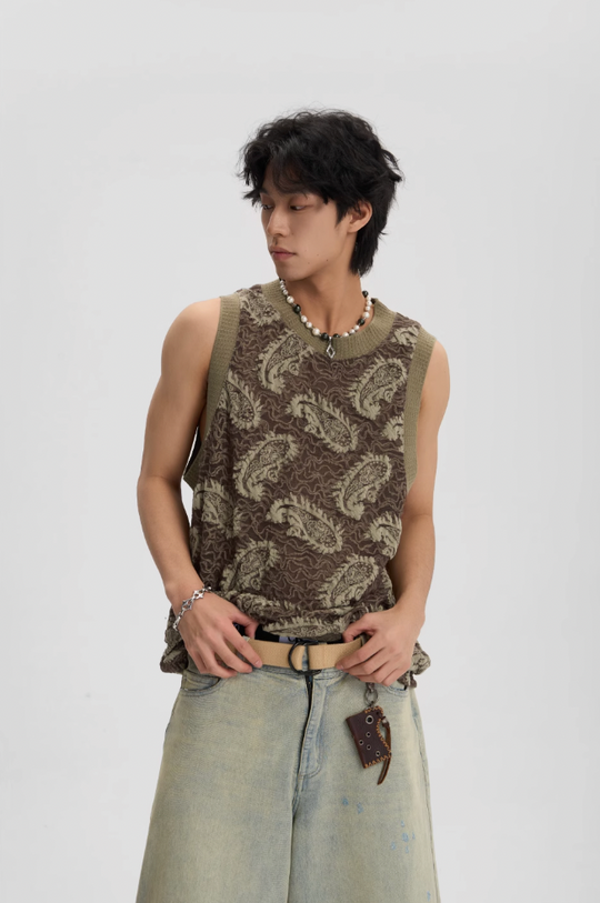 JHYQ Paisley Embroidered Tank Top Tee