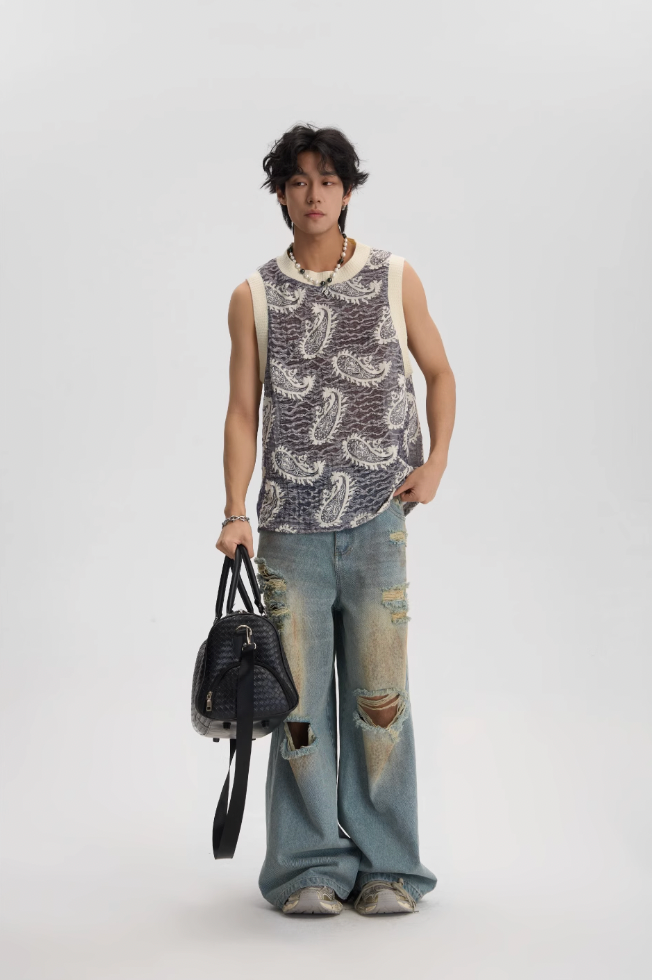JHYQ Paisley Embroidered Tank Top Tee