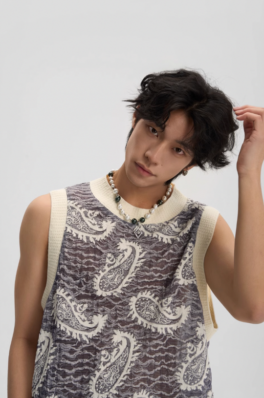 JHYQ Paisley Embroidered Tank Top Tee