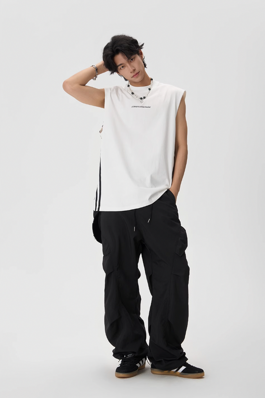 JHYQ Side Stripe Sleeveless Tee