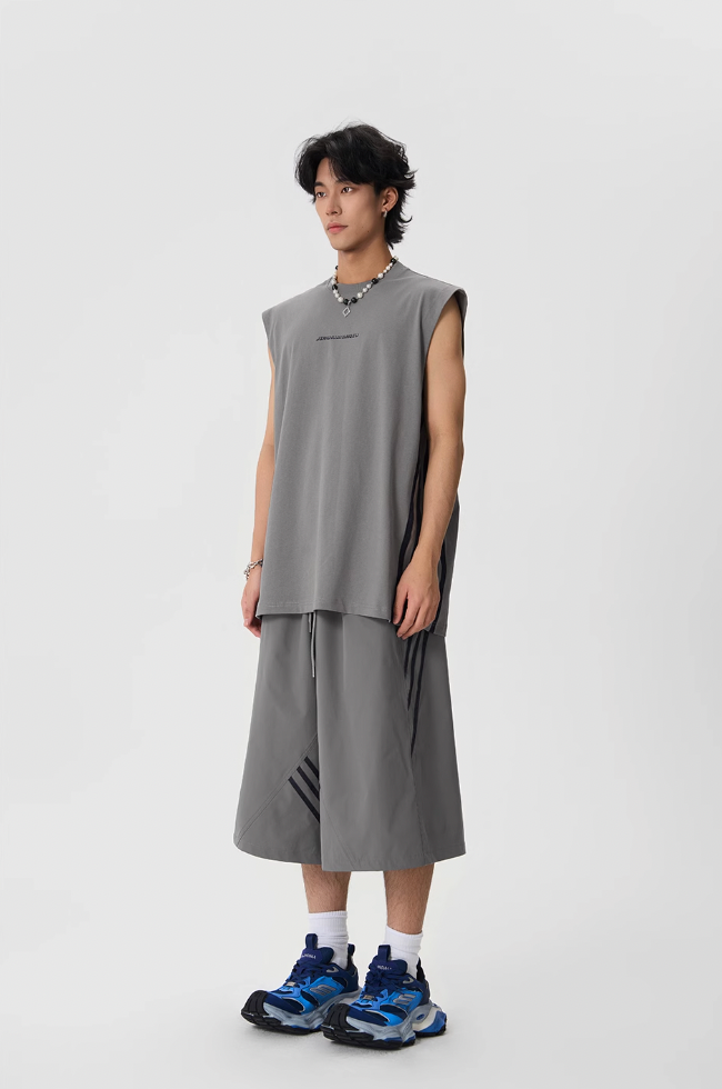 JHYQ Side Stripe Sleeveless Tee