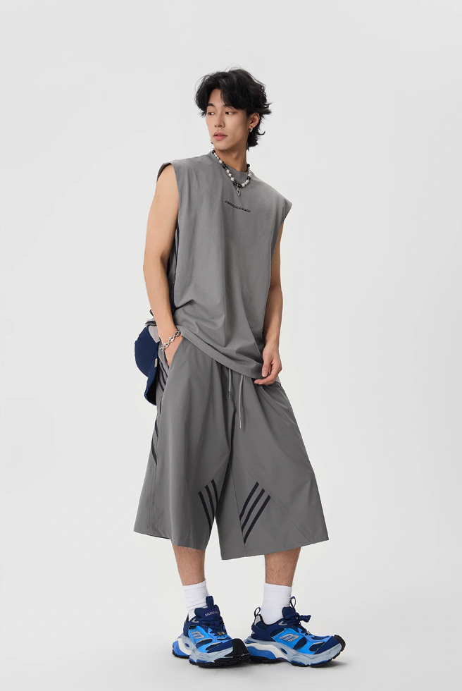 JHYQ Side Stripe Sleeveless Tee