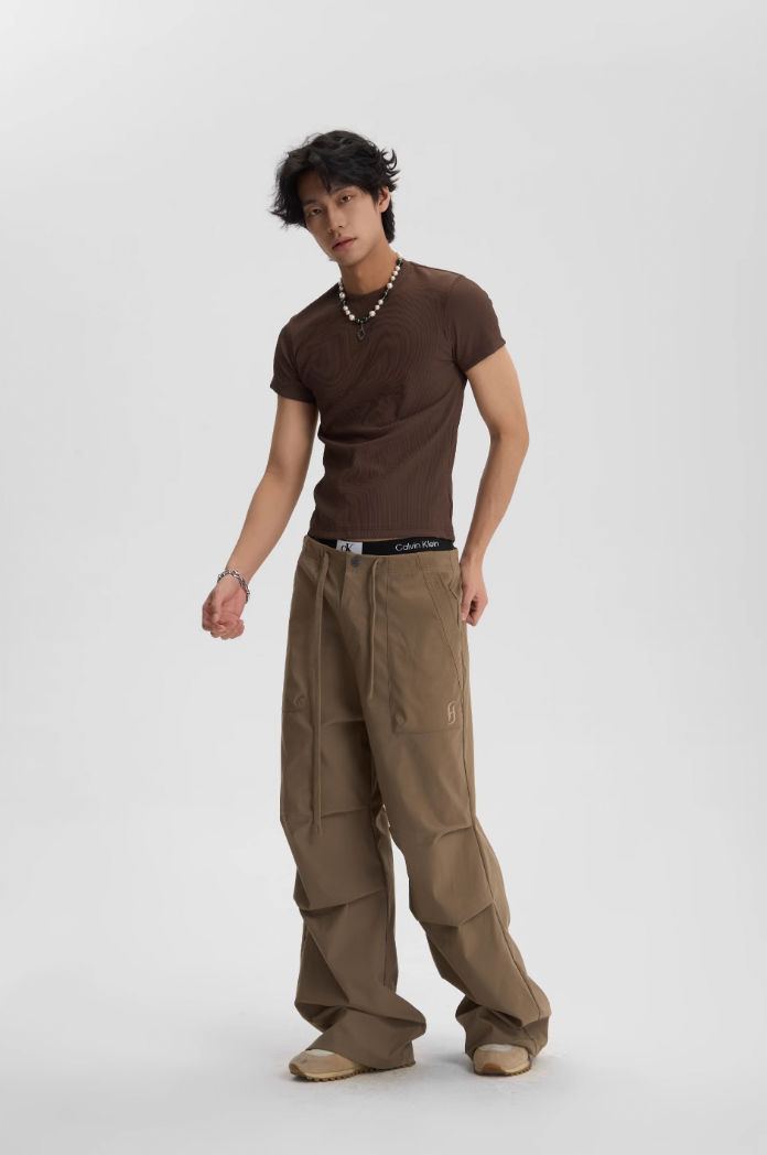 JHYQ Pleated Paratrooper Drawstring Work Pants