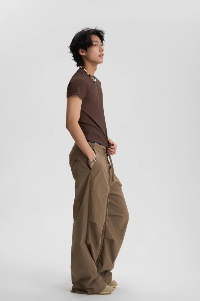 JHYQ Pleated Paratrooper Drawstring Work Pants
