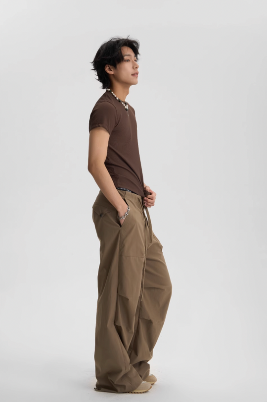 JHYQ Pleated Paratrooper Drawstring Work Pants