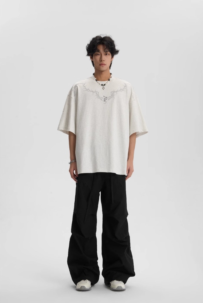 JHYQ Pleated Paratrooper Drawstring Work Pants