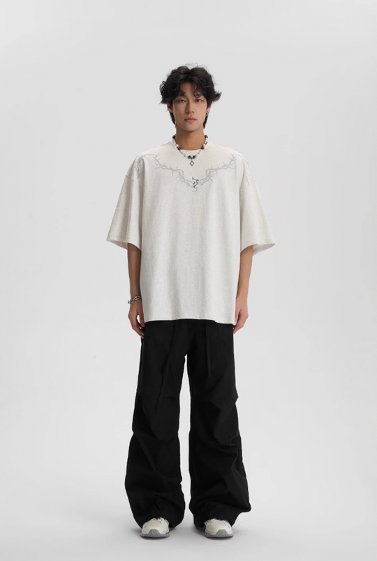 JHYQ Pleated Paratrooper Drawstring Work Pants