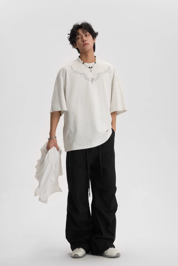 JHYQ Pleated Paratrooper Drawstring Work Pants