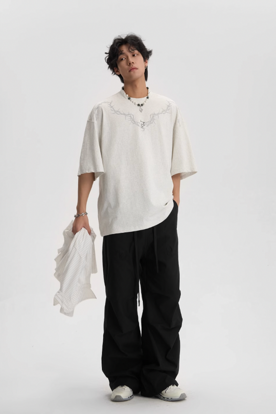 JHYQ Pleated Paratrooper Drawstring Work Pants