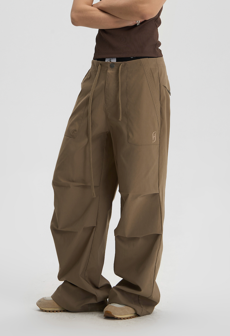 JHYQ Pleated Paratrooper Drawstring Work Pants