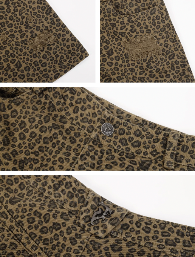JHYQ Leopard Print Baggy Work Shorts