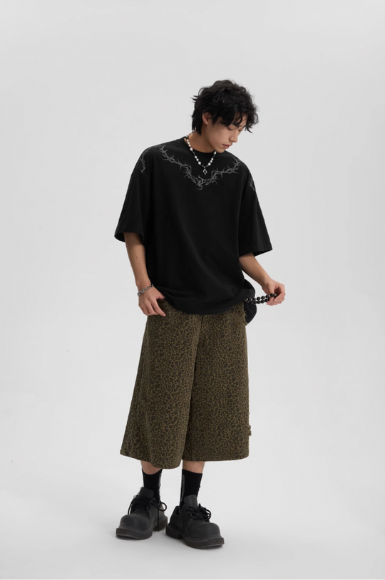 JHYQ Leopard Print Baggy Work Shorts