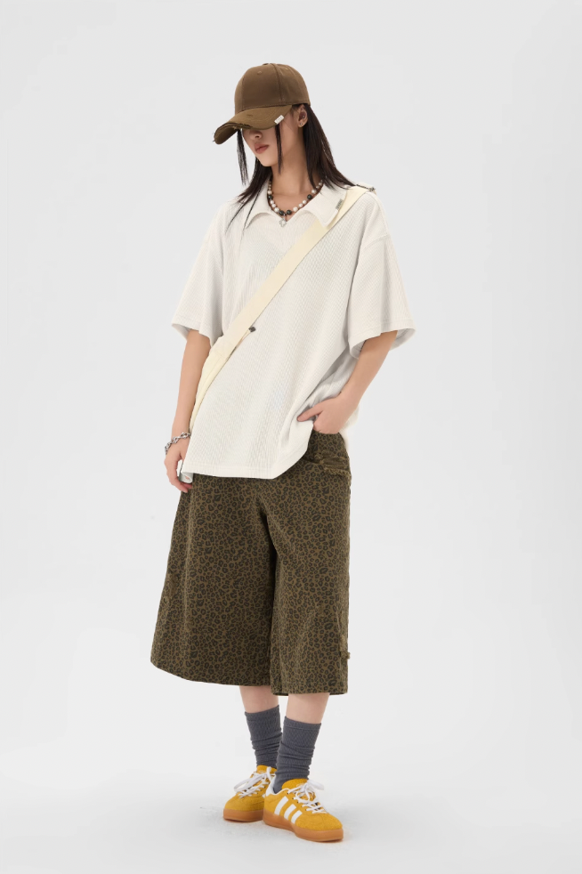 JHYQ Leopard Print Baggy Work Shorts