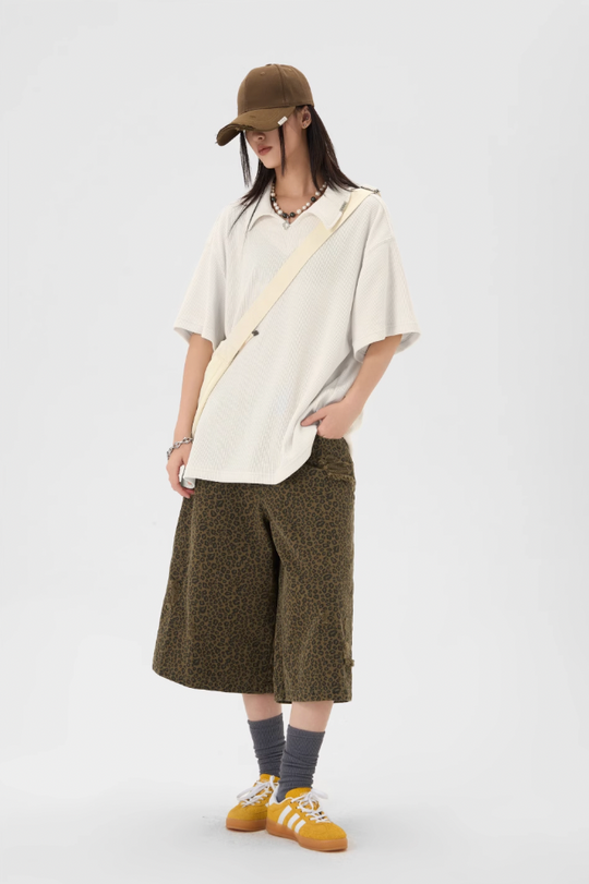 JHYQ Leopard Print Baggy Work Shorts