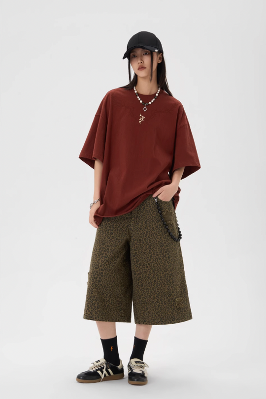 JHYQ Leopard Print Baggy Work Shorts