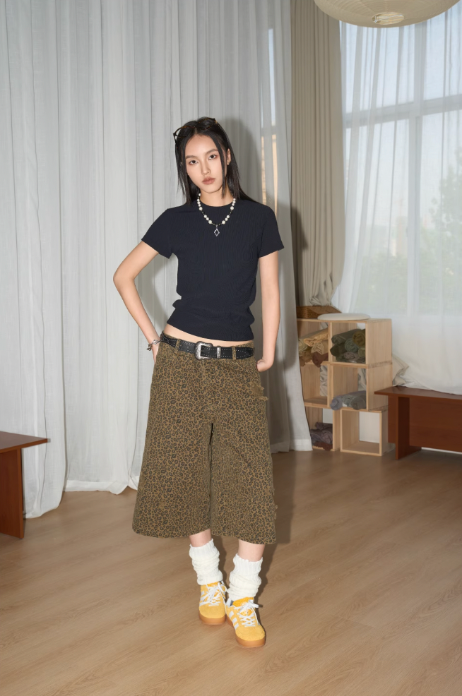 JHYQ Leopard Print Baggy Work Shorts