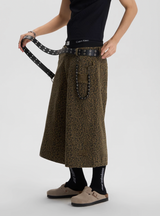 JHYQ Leopard Print Baggy Work Shorts