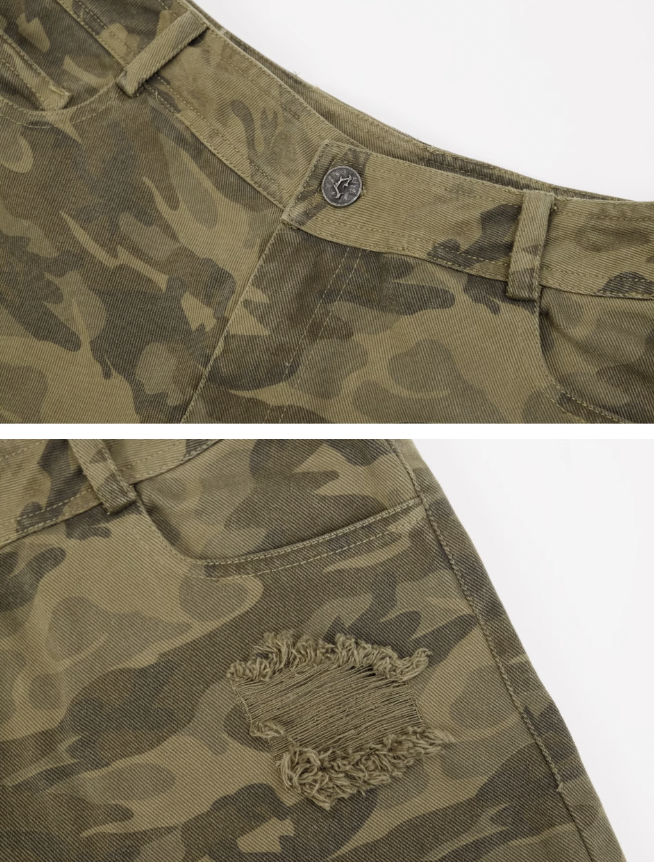 JHYQ Camouflage Print Baggy Work Shorts