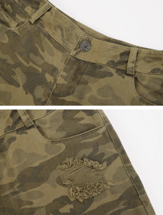 JHYQ Camouflage Print Baggy Work Shorts