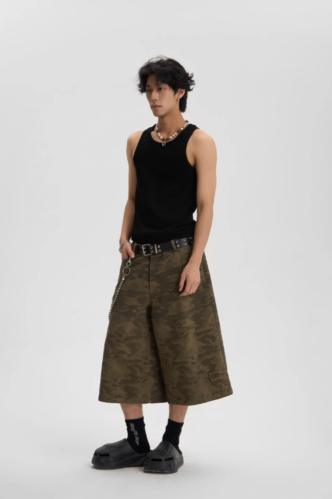 JHYQ Camouflage Print Baggy Work Shorts
