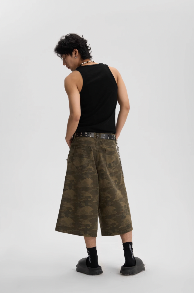JHYQ Camouflage Print Baggy Work Shorts
