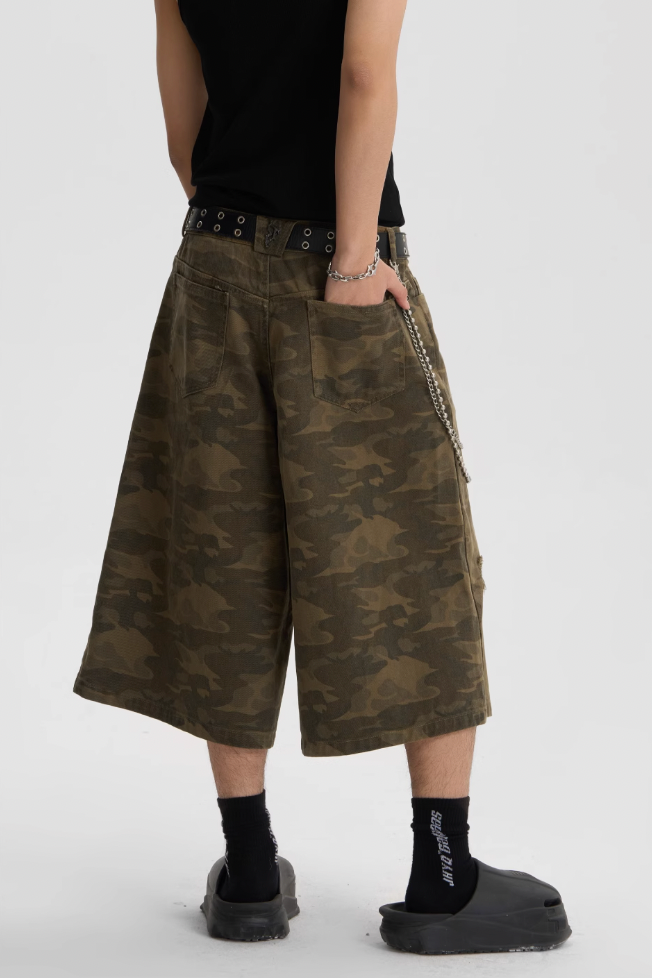 JHYQ Camouflage Print Baggy Work Shorts