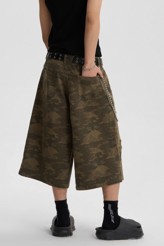 JHYQ Camouflage Print Baggy Work Shorts