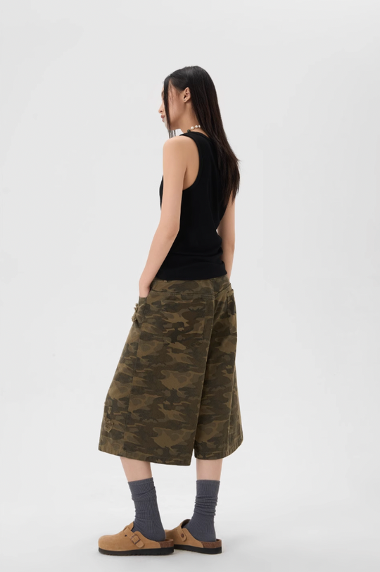 JHYQ Camouflage Print Baggy Work Shorts