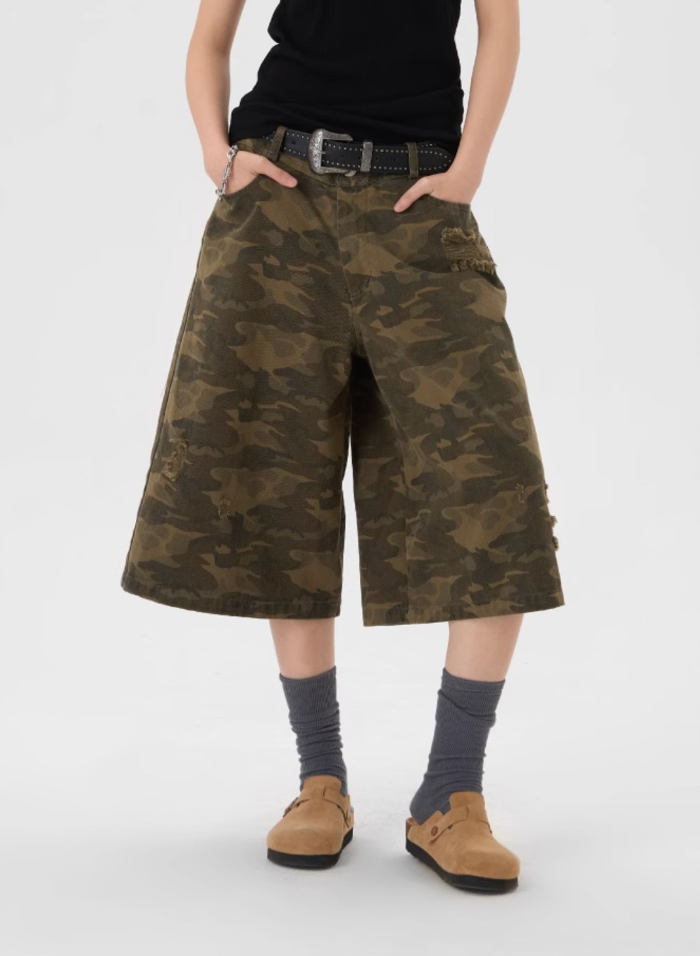 JHYQ Camouflage Print Baggy Work Shorts