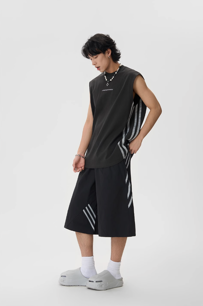 JHYQ Striped Sports Baggy Shorts