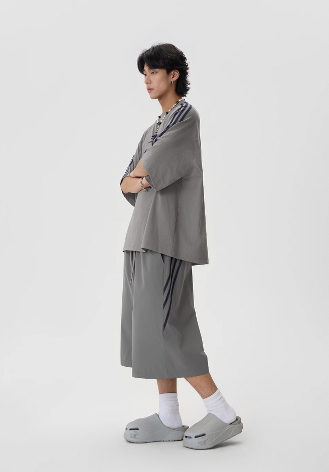 JHYQ Striped Sports Baggy Shorts