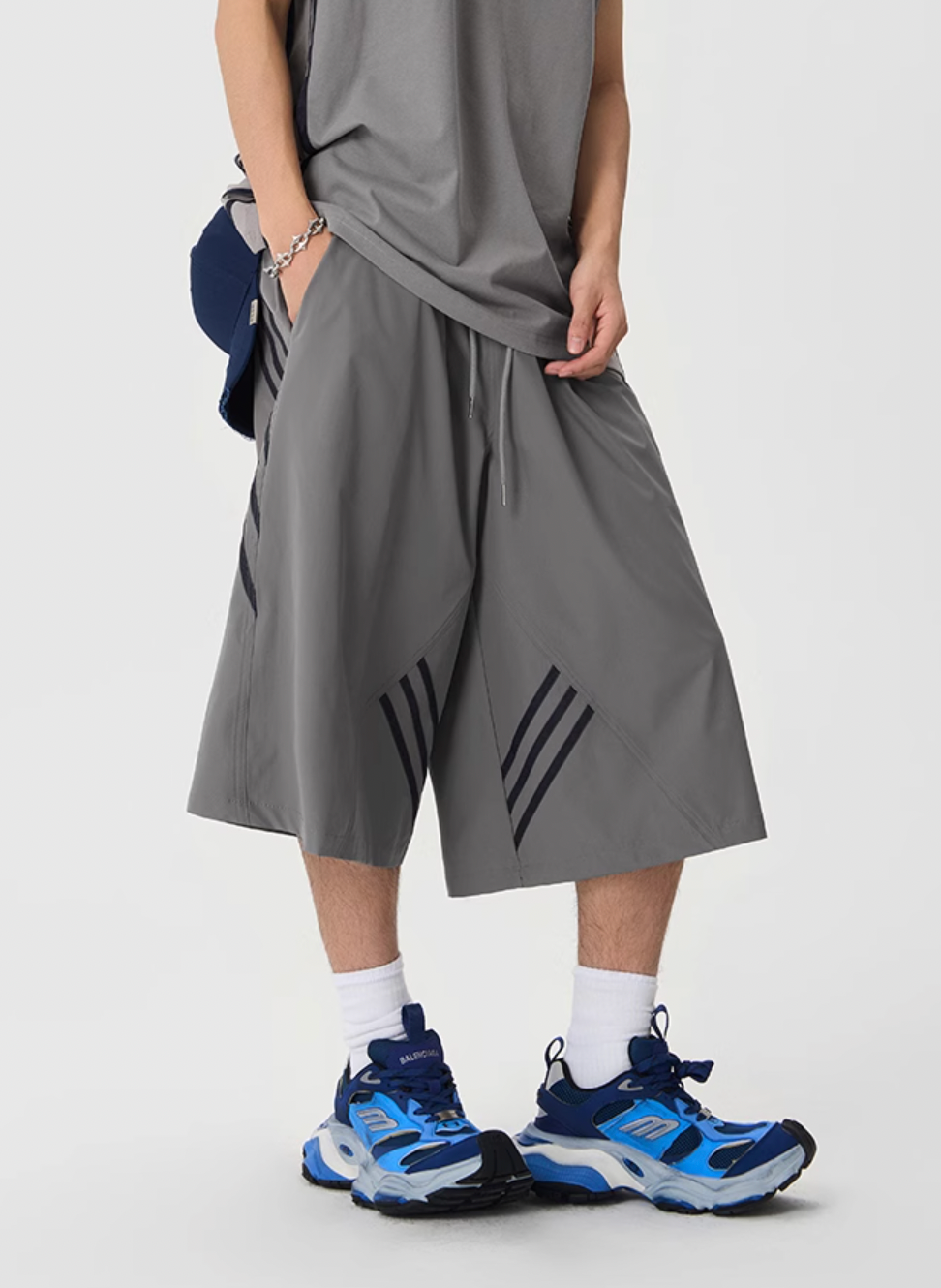 JHYQ Striped Sports Baggy Shorts