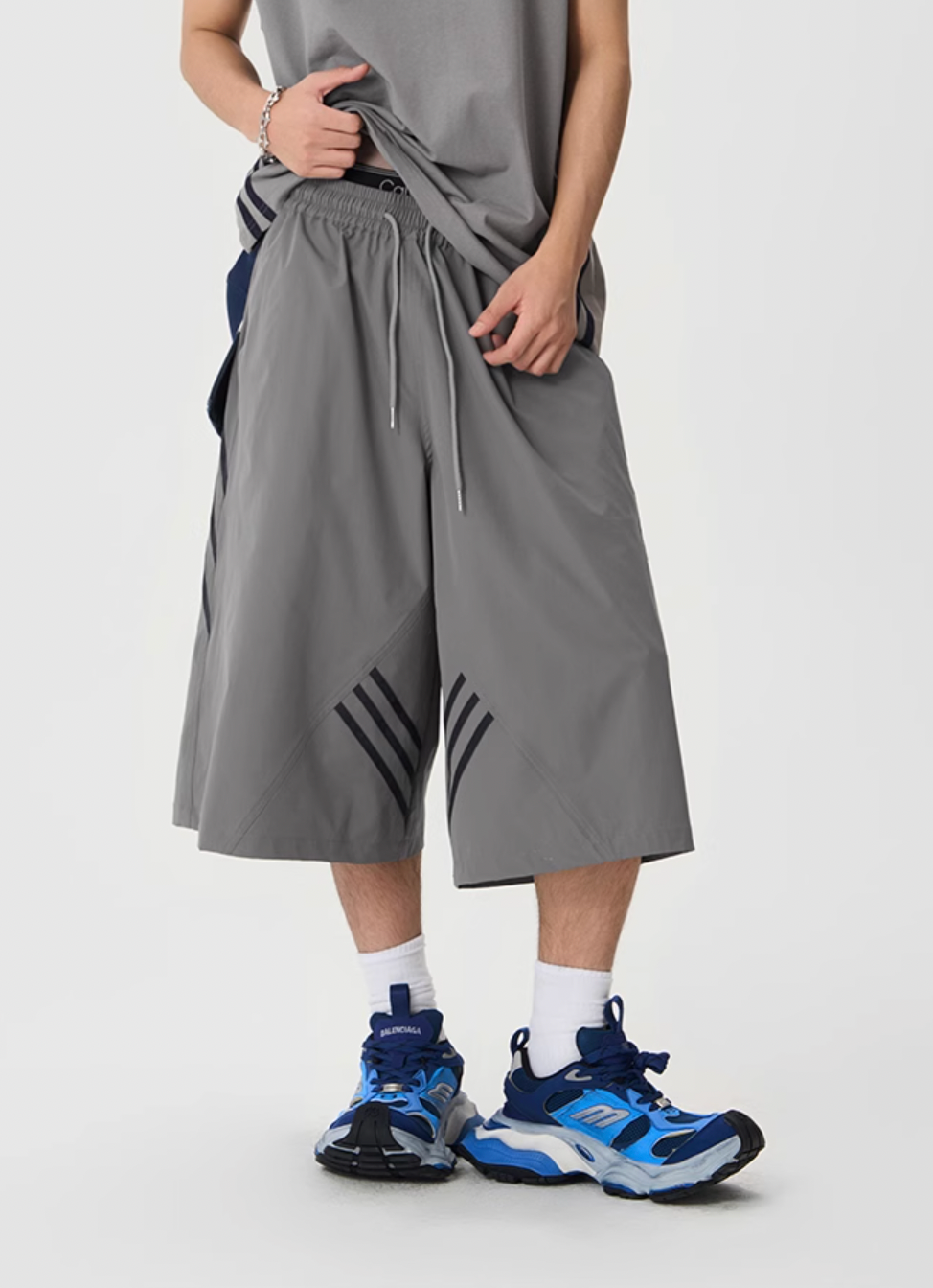 JHYQ Striped Sports Baggy Shorts