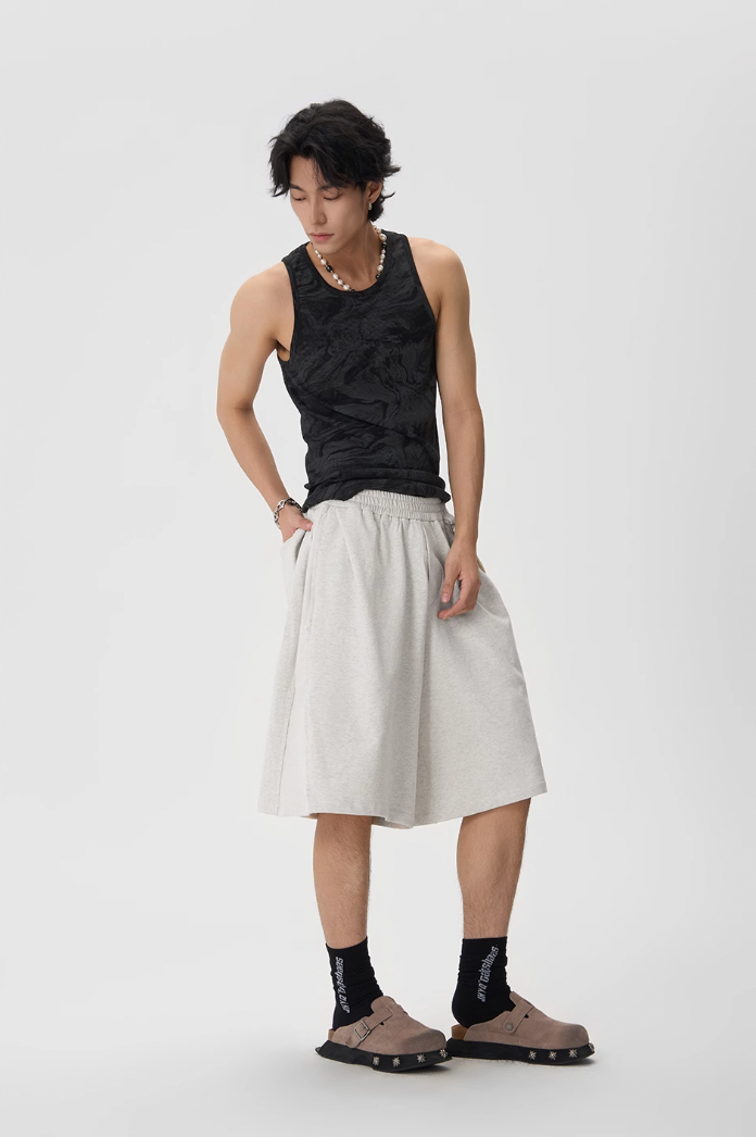 JHYQ Heavyweight Flutter Belt Baggy Sweat Shorts
