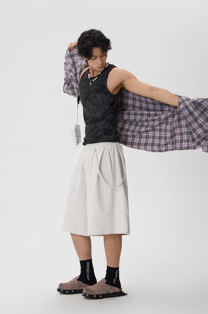 JHYQ Heavyweight Flutter Belt Baggy Sweat Shorts