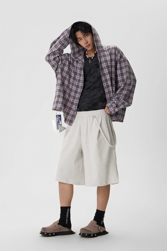 JHYQ Heavyweight Flutter Belt Baggy Sweat Shorts