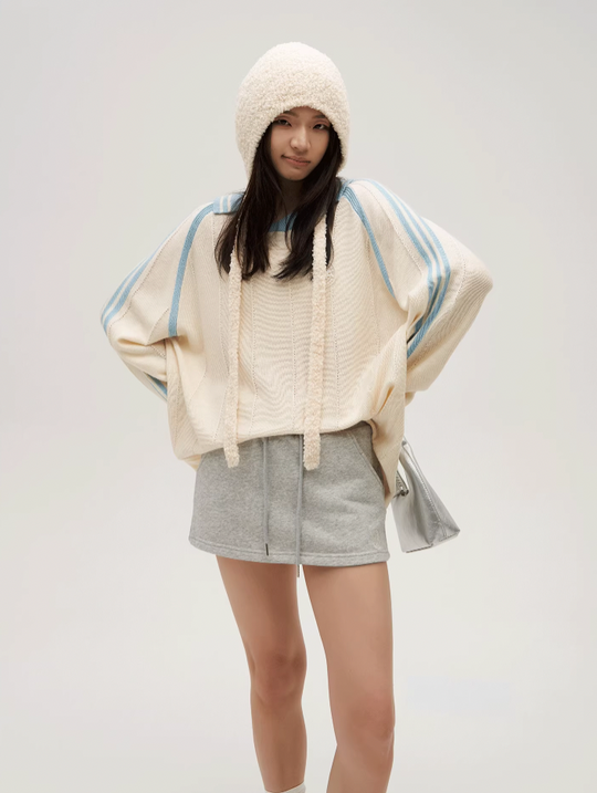 VOTE Multicolor Striped Polo Collar Knit Sweater