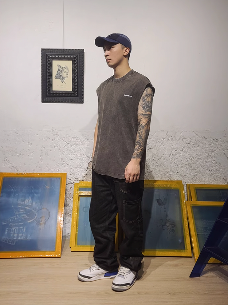 Cashrules / CHRULES Washed Vintage Logo Sleeveless Tee | Face 3 Face