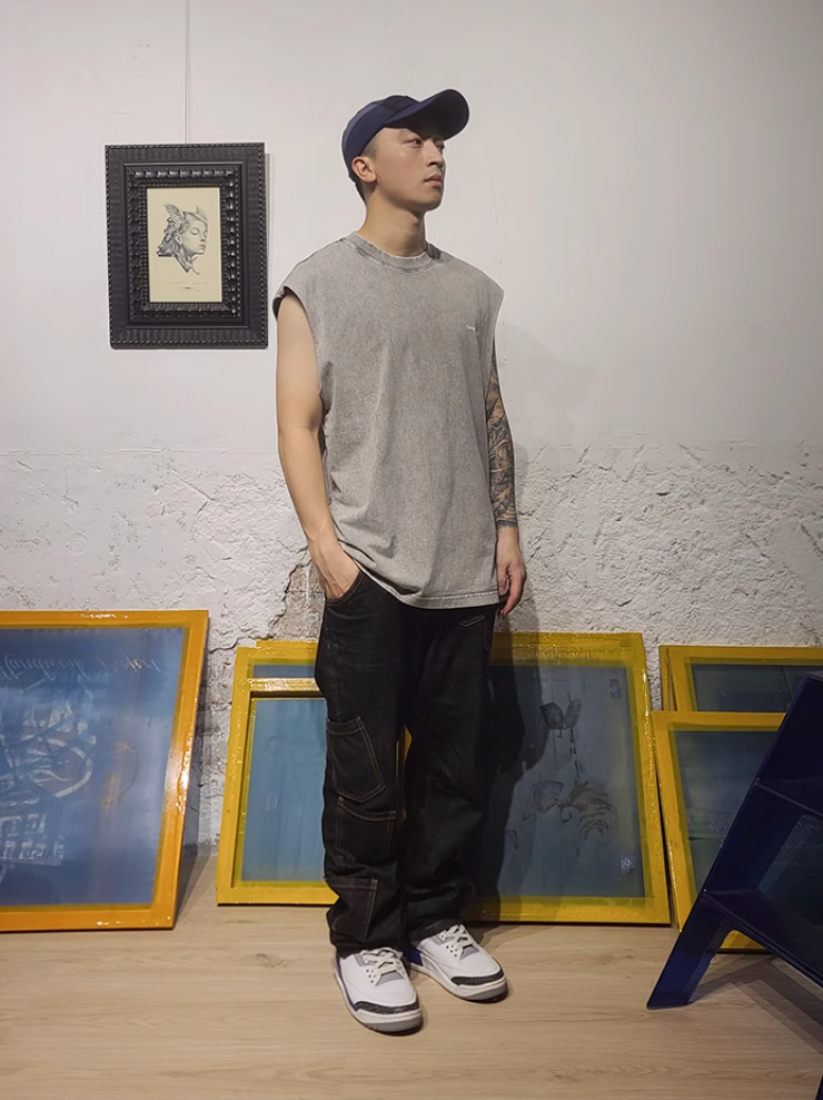 Cashrules / CHRULES Washed Vintage Logo Sleeveless Tee | Face 3 Face