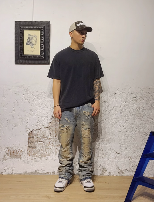 Cashrules / CHRULES Washed Old Solid Color Tee | Face 3 Face