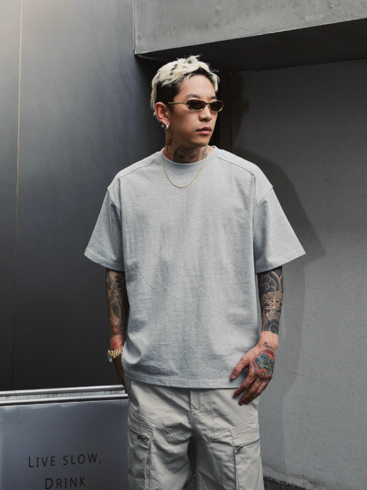 S45 Shoulder Small Embroidered Logo Tee | Face 3 Face