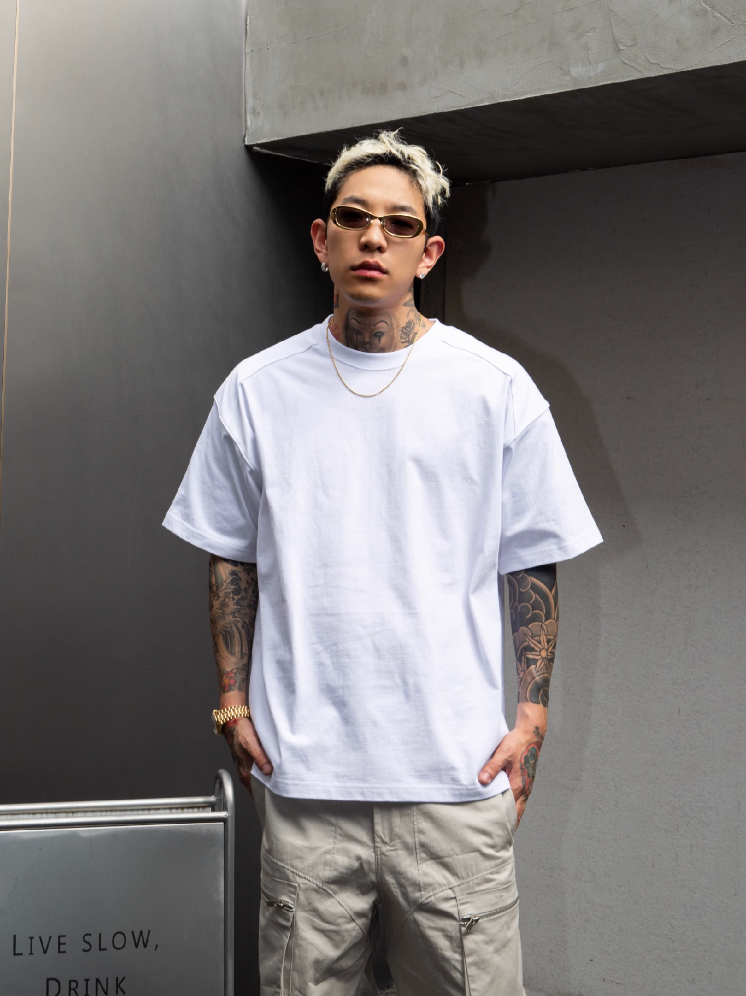 S45 Shoulder Small Embroidered Logo Tee | Face 3 Face
