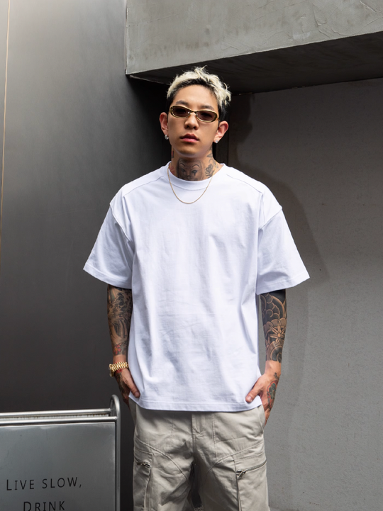 S45 Shoulder Small Embroidered Logo Tee | Face 3 Face