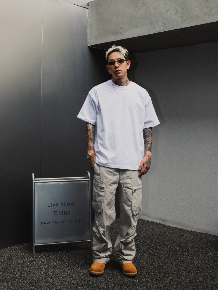 S45 Shoulder Small Embroidered Logo Tee | Face 3 Face