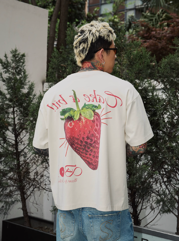 S45 Strawberry Fruit Print Tee | Face 3 Face