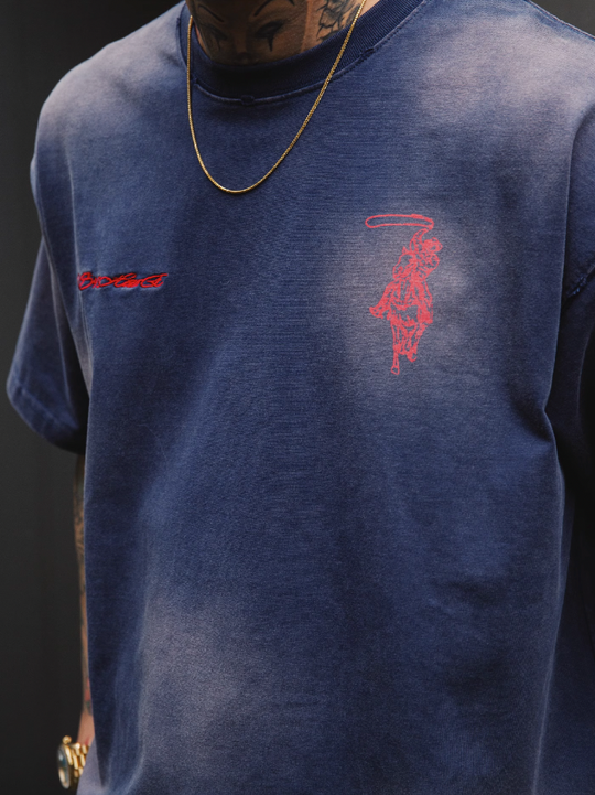 S45 Plaid Patchwork Washed Embroidered Logo Tee | Face 3 Face